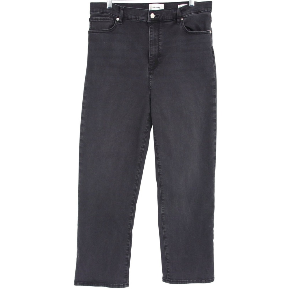 FRAME Le Sleek Straight Jeans Dark Wash Women's Size 32 High Rise Strectch Denim